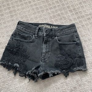 Black hi rise shorties